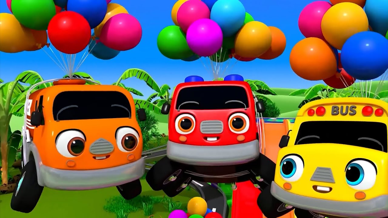 Wheels on the Bus | Green Green Bus Nursery Rhymes & Kids Songs