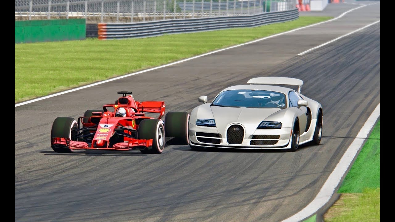 Ferrari F1 2018 vs Bugatti Veyron Super Sport - Monza
