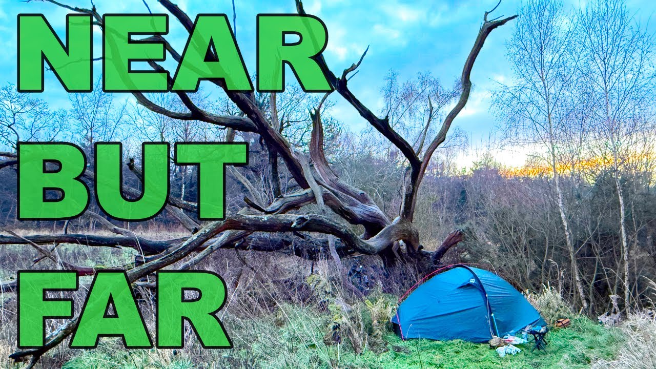 Wildcamping overnighter in a forest clearing. Camping in a Terra Nova tent. Bikepacking in 206