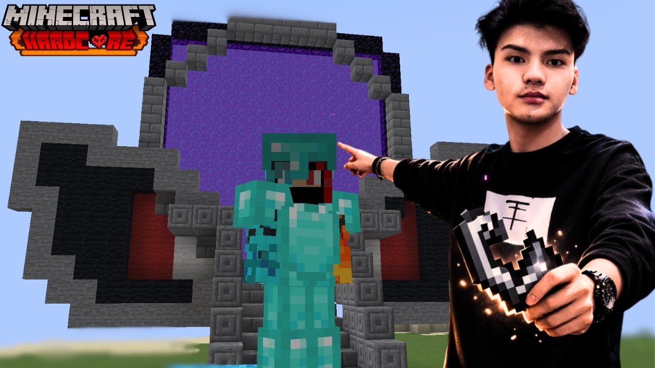Making a very beautiful nether portal 🔥| mast hai na!!