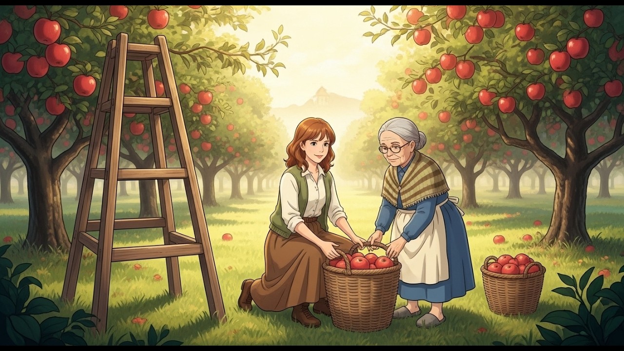 Gathering Mushrooms & Harvesting Apples  in a Quiet Countryside 🍎🍄  Ghibli Style ASMR
