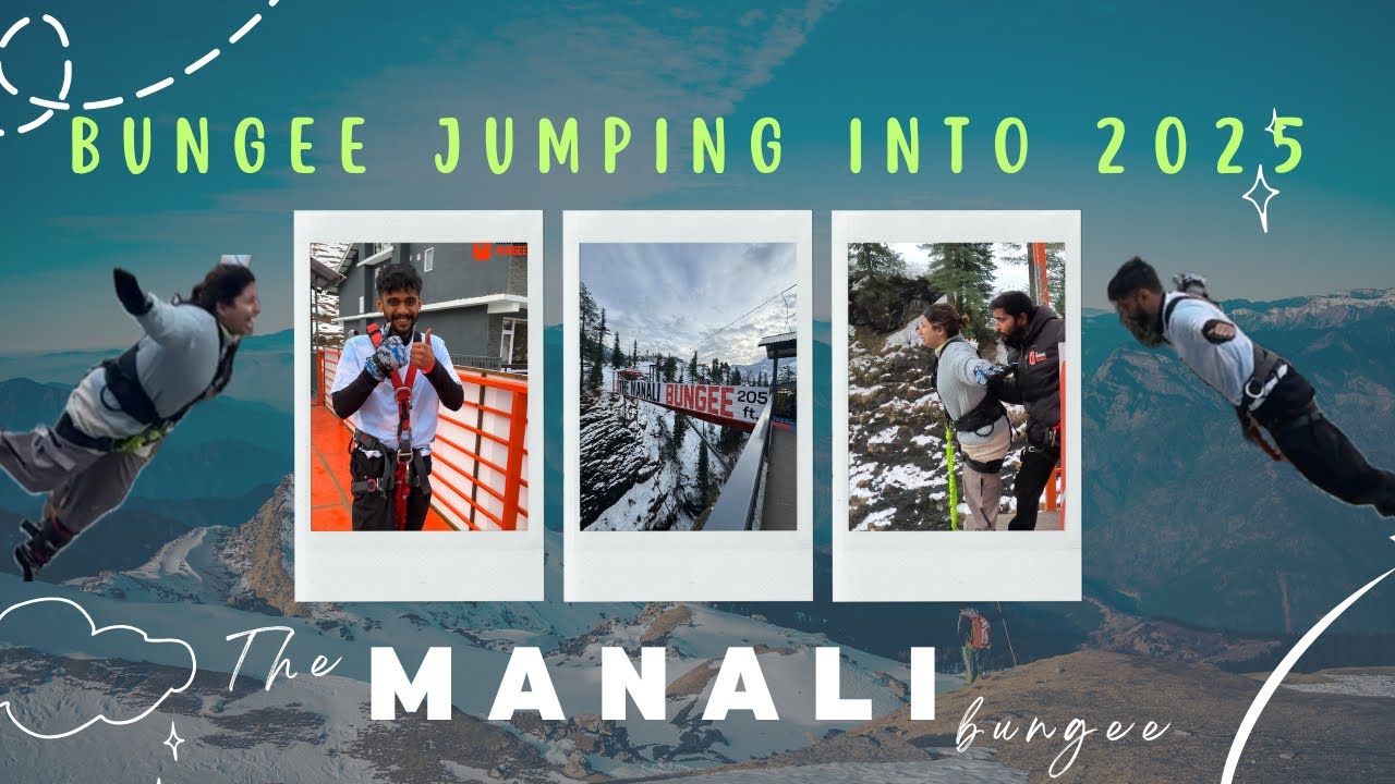 ANGANE BUNGEE JUMPING CHEYDHU 🫠🕺🏻✨ | LAST DAY OF 2024 | The Manali bungee 🗻❄️