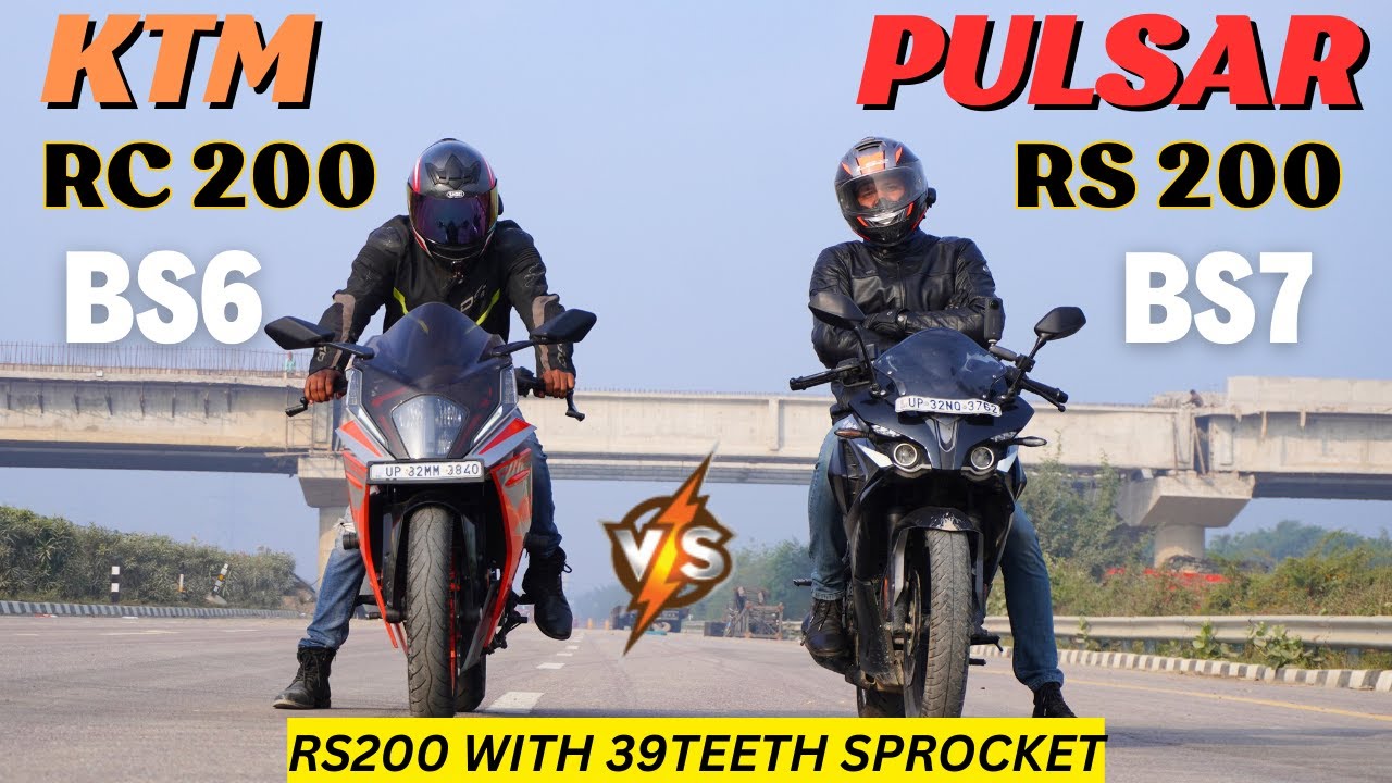 Pulsar RS200 {BS7} With 39 Teeth Sprocket vs KTM RC200 {BS6} Drag Race 🔥🔥 || The UP46 Rider ||