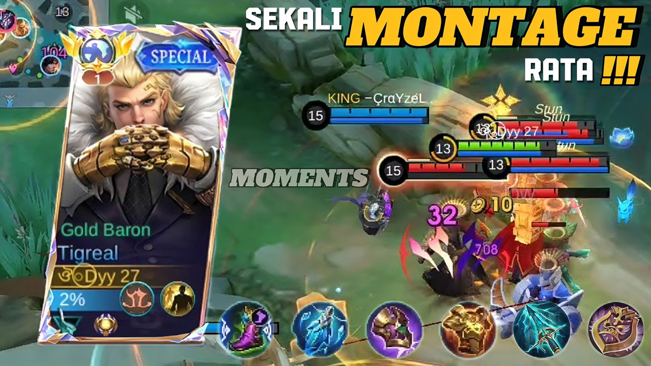 TIGREAL META TERBARU 2025 SEKALI MONTAGE RATA 🔥 | SOLO PLAYER !!! | GAMEPLAY | MOBILE LEGENDS ~ MLBB