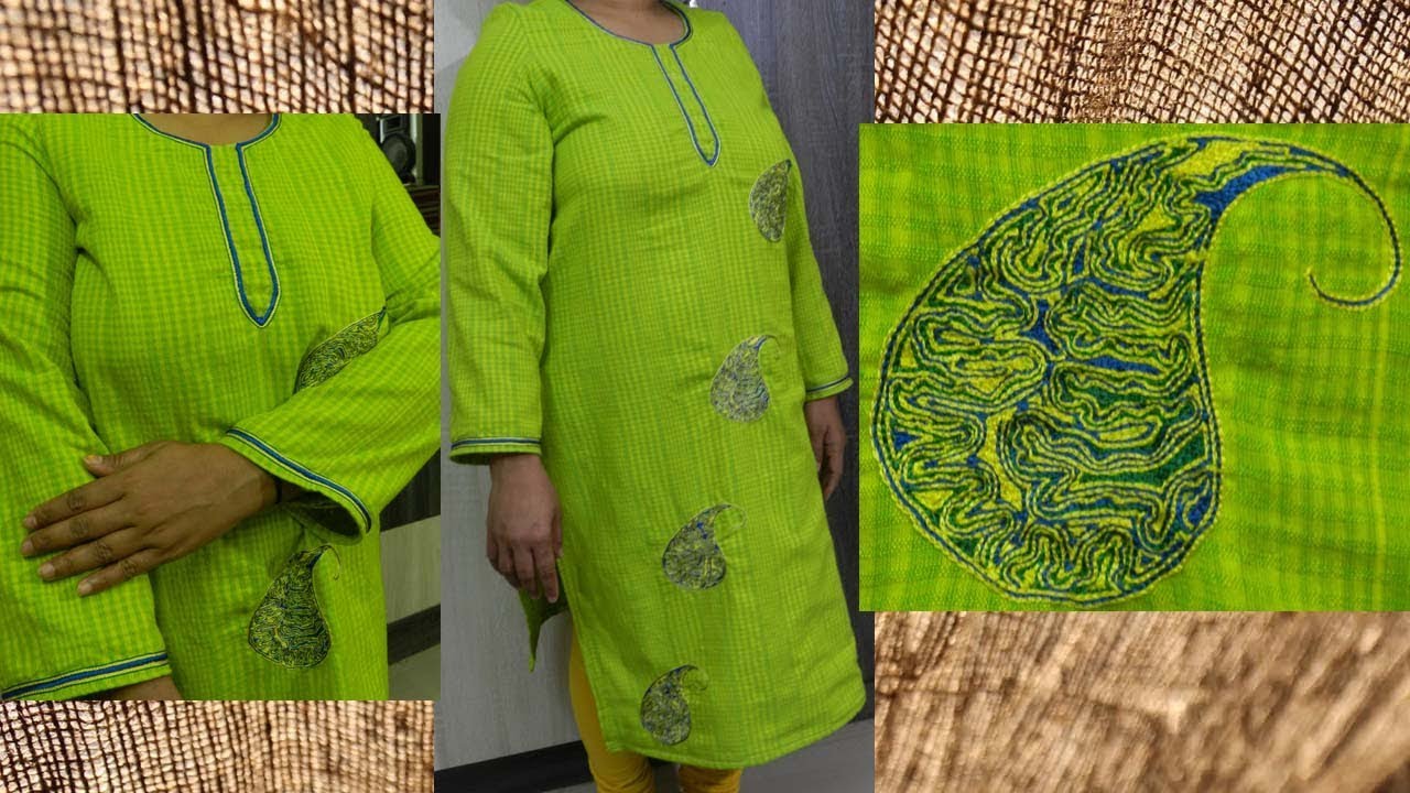 Dress Design using Aari Paani Work and Filling Stitch