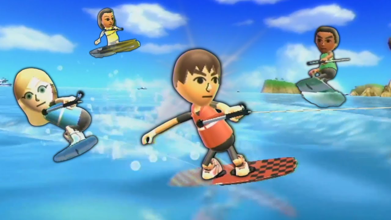 4 Guest Mii's vs Wii Sports Resort: Wakeboarding (Beginner)