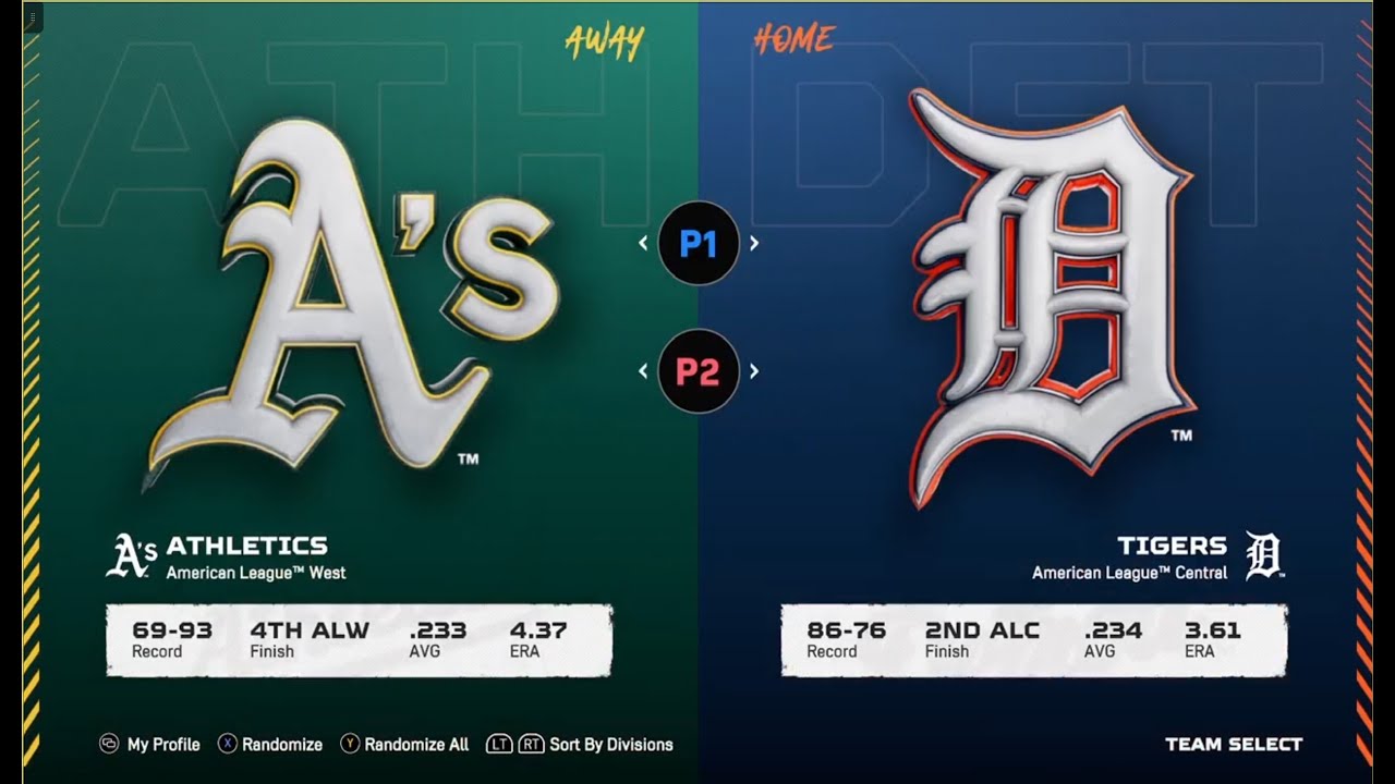 MLB The Show 25 третий тур Oakland ATHLETICS - Detroit TIGERS