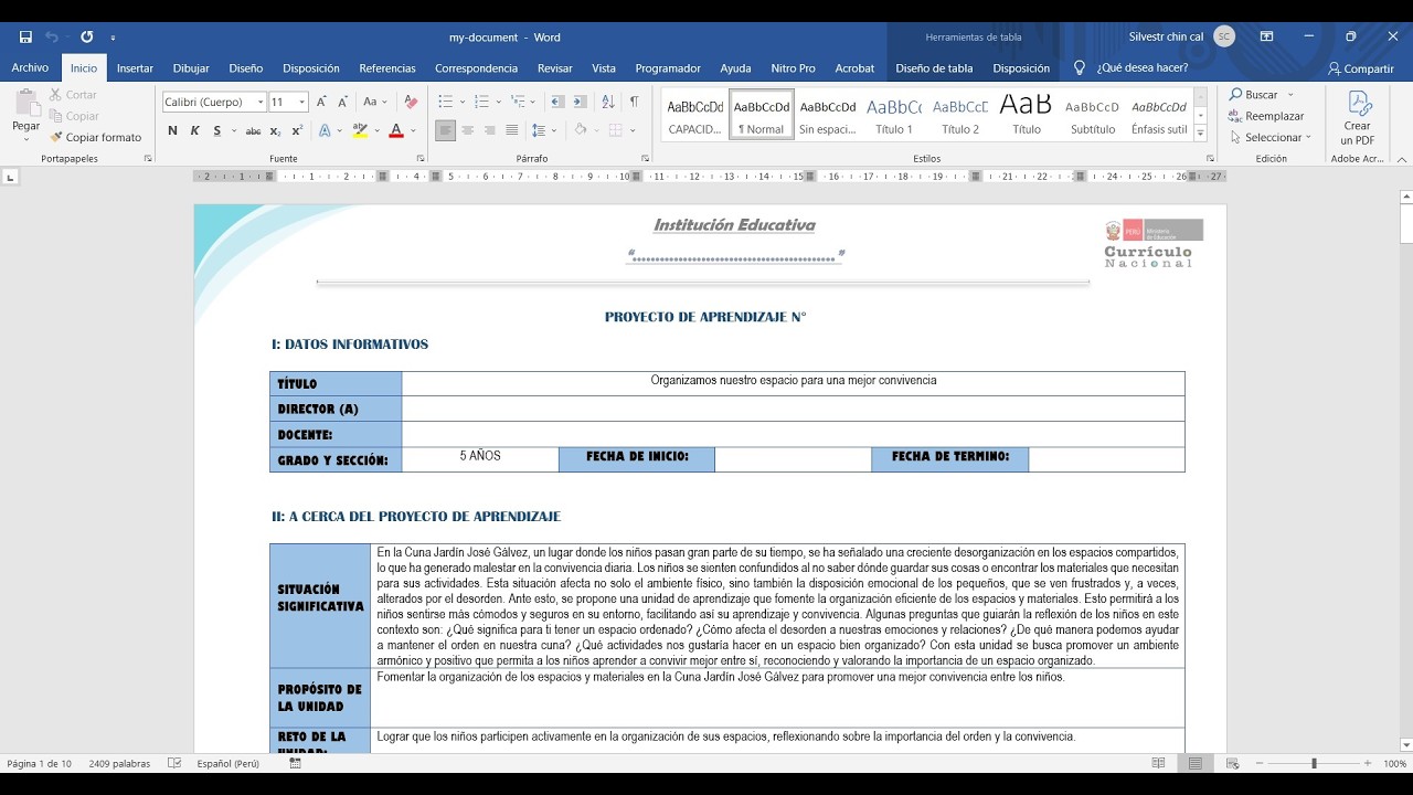 PROYECTO de APRENDIZAJE - INICIAL 2026