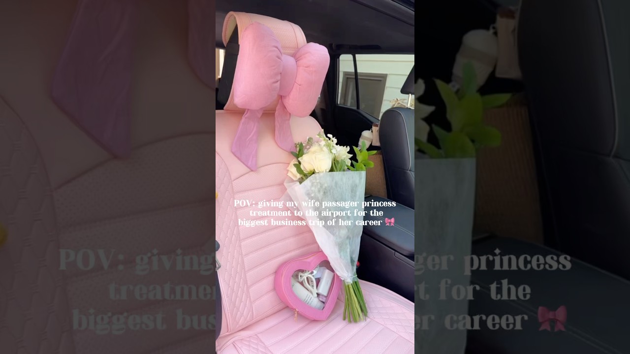 Passenger Princess Treatment 🎀 #car #cars #roadtrip #organization #couplegoals #pink