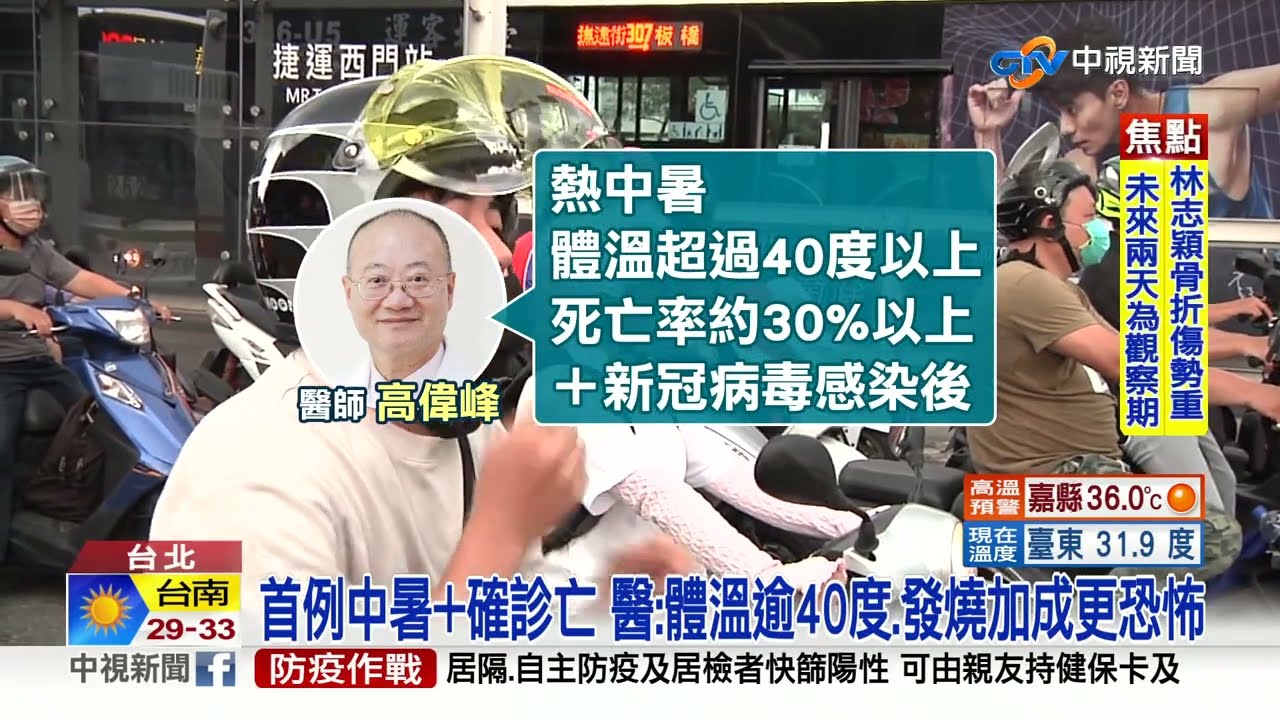首例中暑+確診亡 醫:體溫逾40度.發燒加成更恐怖│中視新聞 20220723