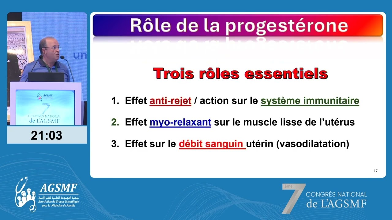 La place de la progestérone dans la prévention des menaces d’avortement Pr R  Berrada