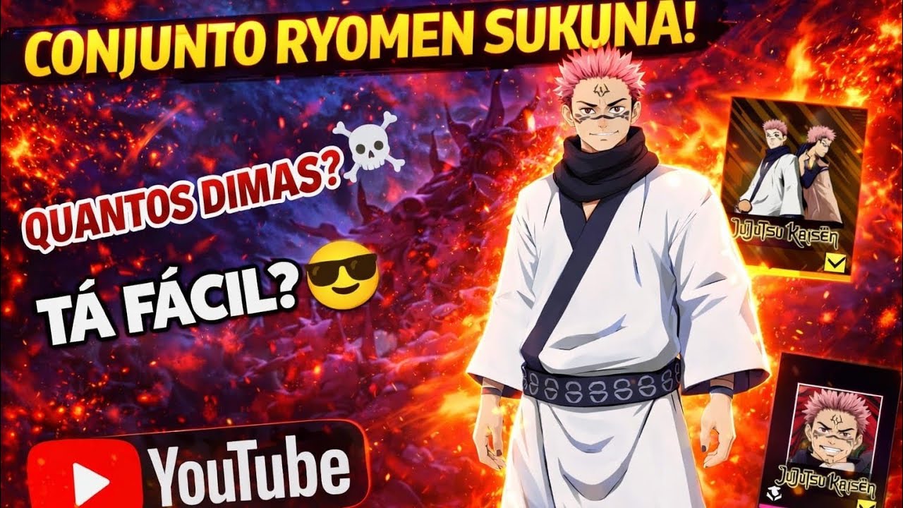 🔥Pegando o conjunto do Sukuna No Free Fire, quantos Dimas / Diamantes gasta?🔥#jjk #viral #fy #event 