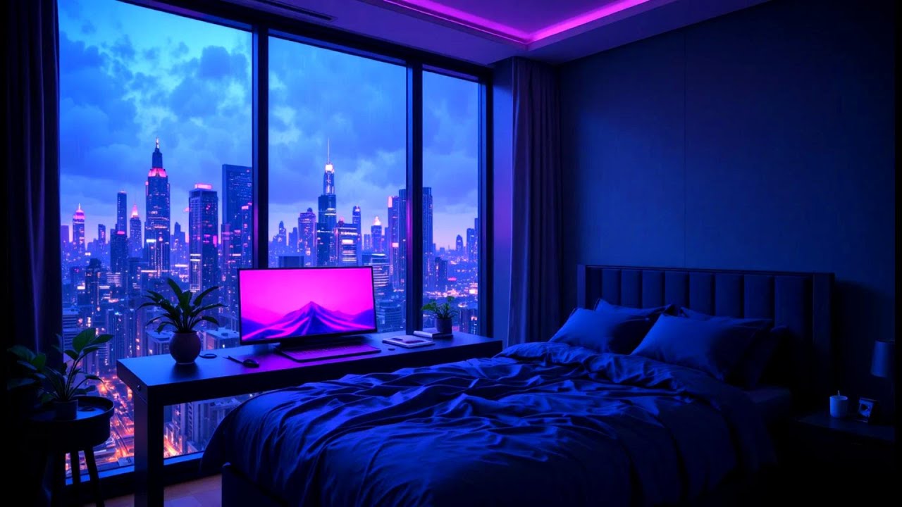 Cyberpunk Chill Lofi 🎧 Rainy Neon Streets | Relaxing Lofi Beats for Night Work