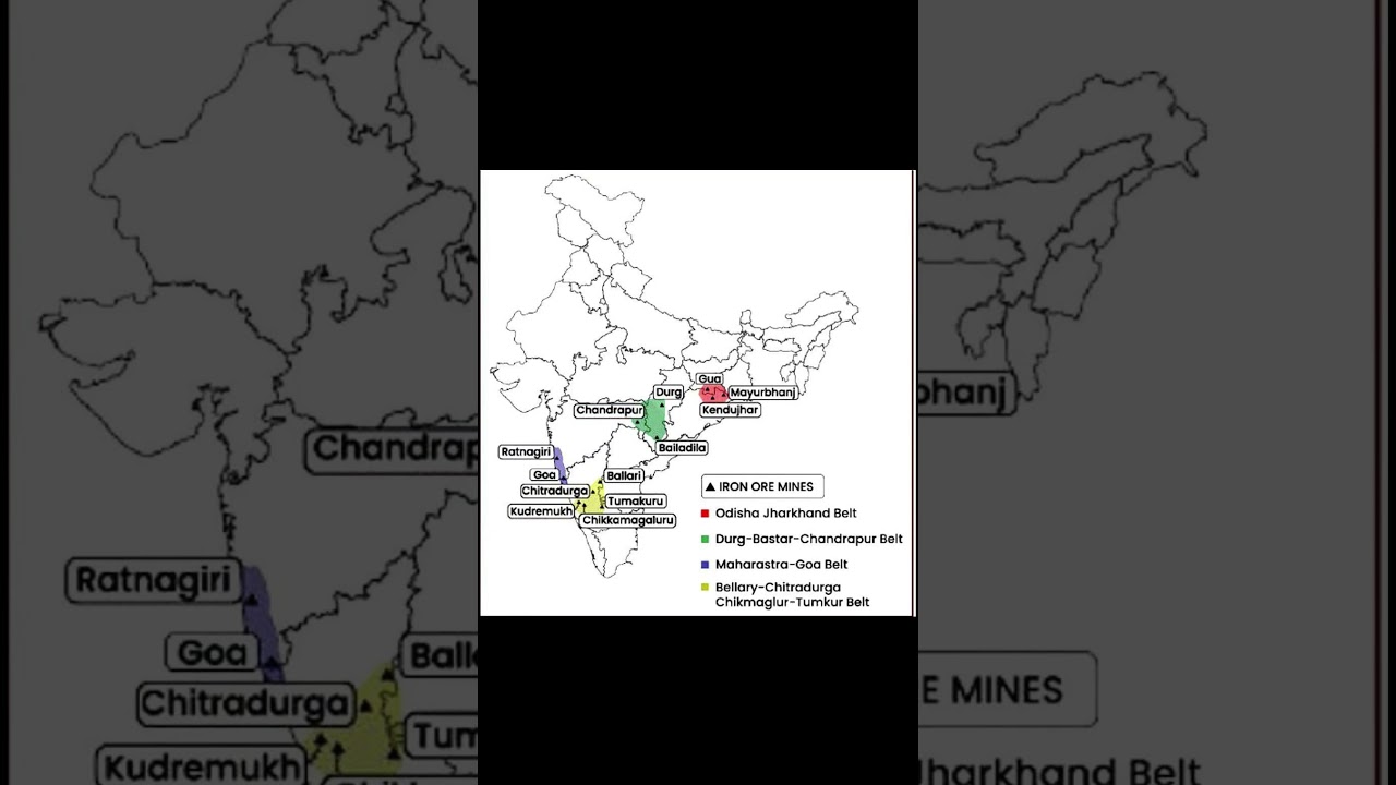 INDIAN IRON ORE MINES || #map #upsc #IRONOREMINES #krishna_upsc_study