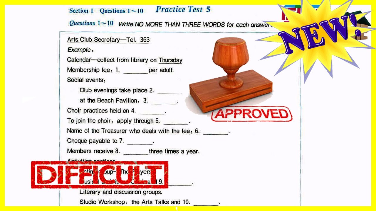ielts listening Full practice test 2015 with answers Test 5