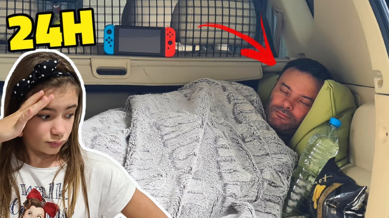 24 HORAS ¡ENCERRADO EN EL COCHE! Un Dia Entero en el Auto