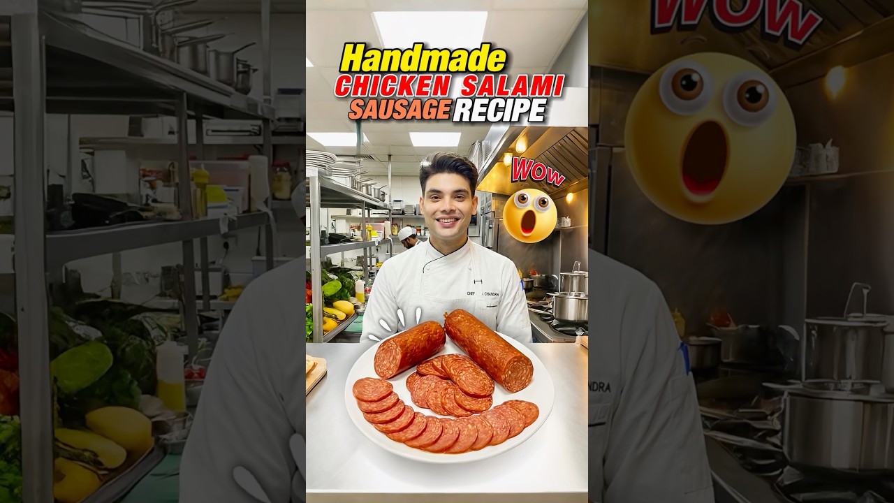 😍👌Handmade Chicken Salami Recipe at Home || very simple recipes same to same market salami 👌✅
