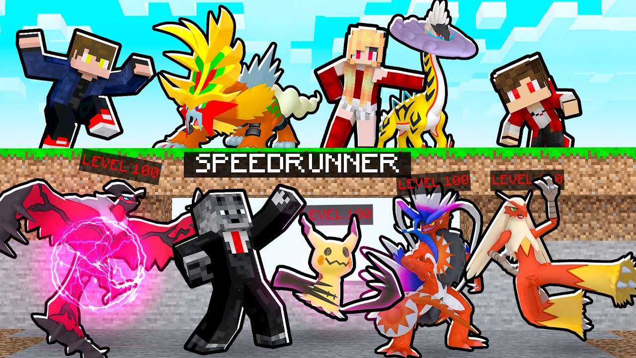 MINECRAFT PIXELMON MANHUNT ESPECIAL COM VLOG e POKEMON ( 1 Speedrunner vs 3 Caçadores )