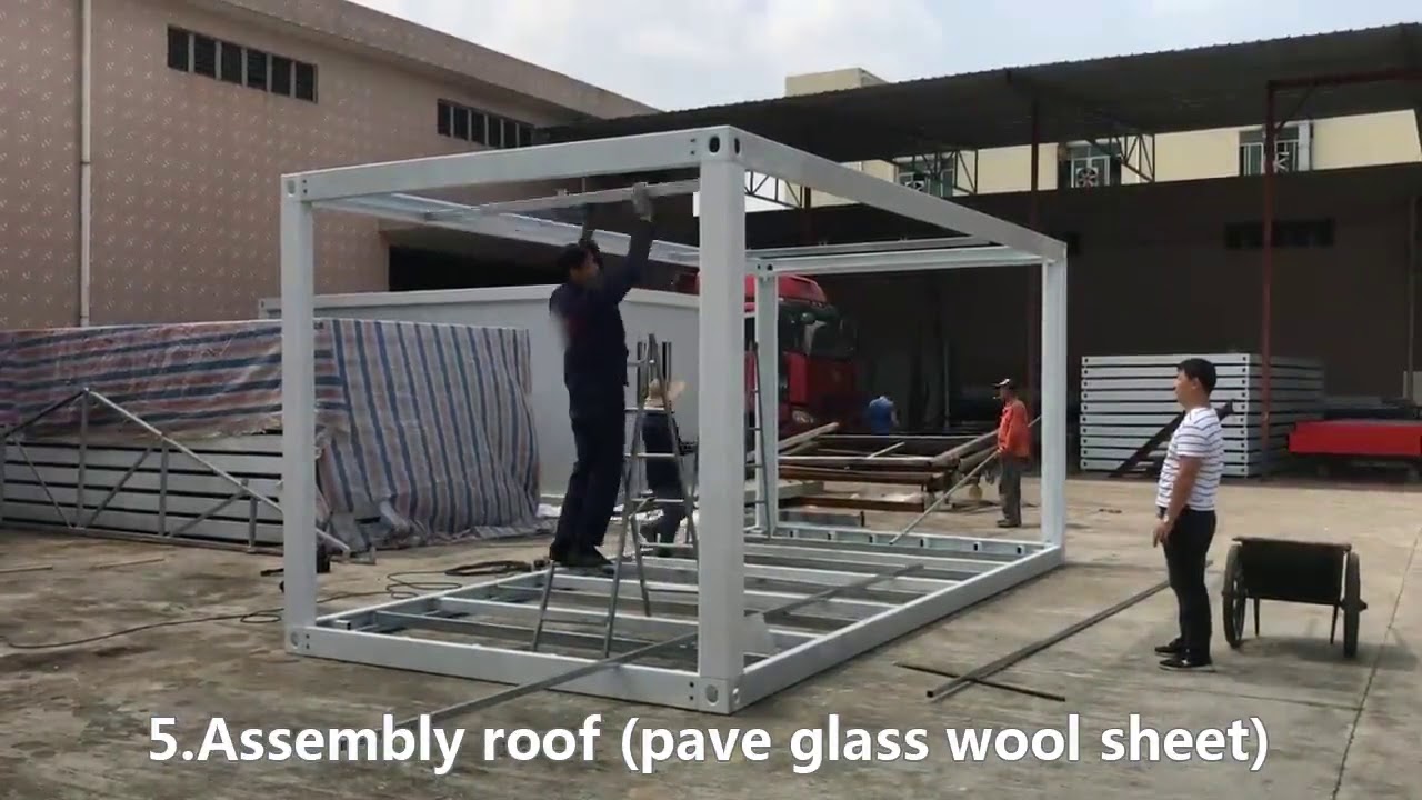 How to assembly detachable flat pack container house?