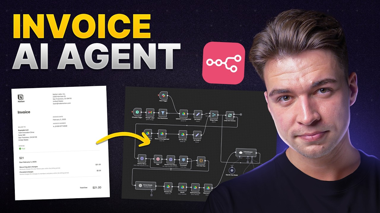 Build an AI Agent that processes your Invoices (N8N)