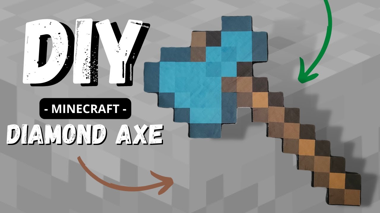 Алмазный топор из Minecraft | Картон своими руками