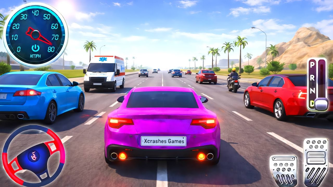 Pink Colour Ferrari GTC4Lusso Type Car Taxi Driving Game | Taxi Simulator 2026 | Android Car Games