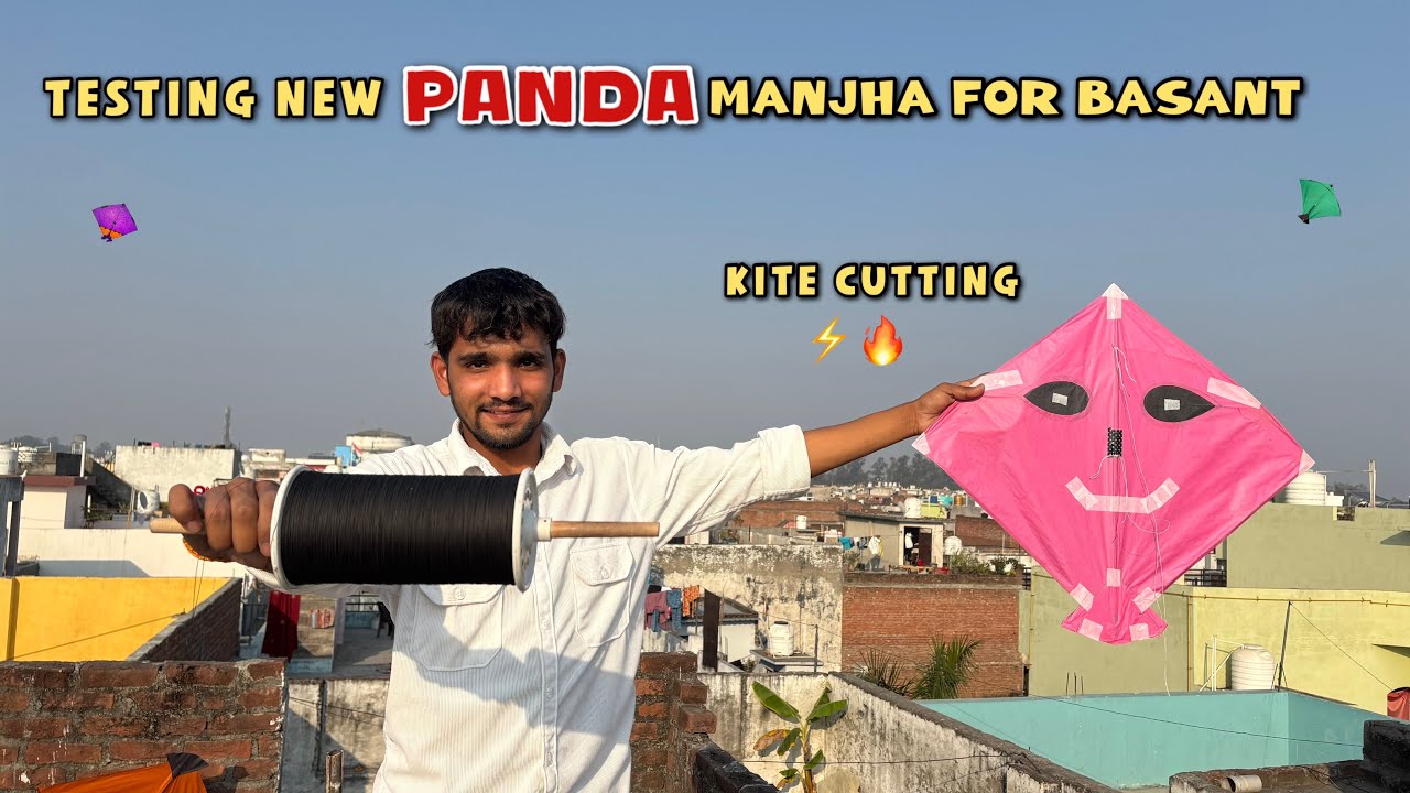 Testing PANDA Manjha For Basant ⚡️ | Kite fighting | kite flying | kite