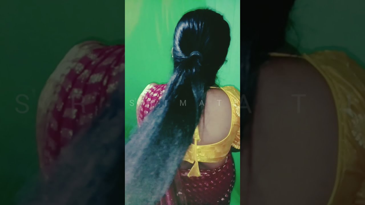 Black silky long hair//beautiful long hair play//long hair style//long hair play//