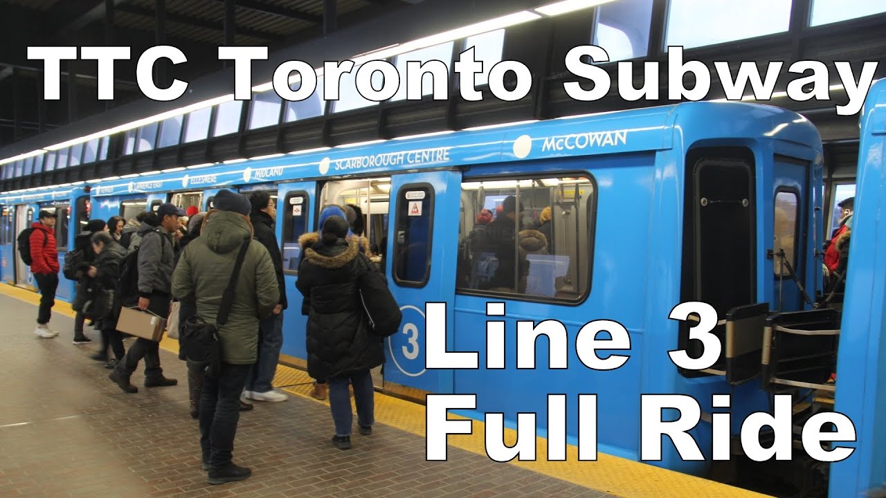 TTC Toronto Subway: Line 3 Scarborough RT Full Ride from McCowan to Kennedy