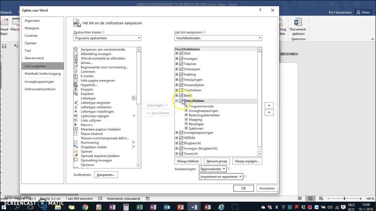 Word - Invoervelden gebruiken