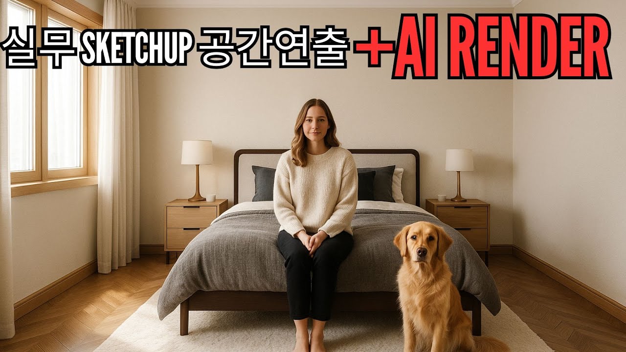 실무에 바로 쓰는 침실 연출법! 스케치업 + AI 랜더링 실전 공개 (실제내용 1시간 엑기스) | (by 뽁숑이)