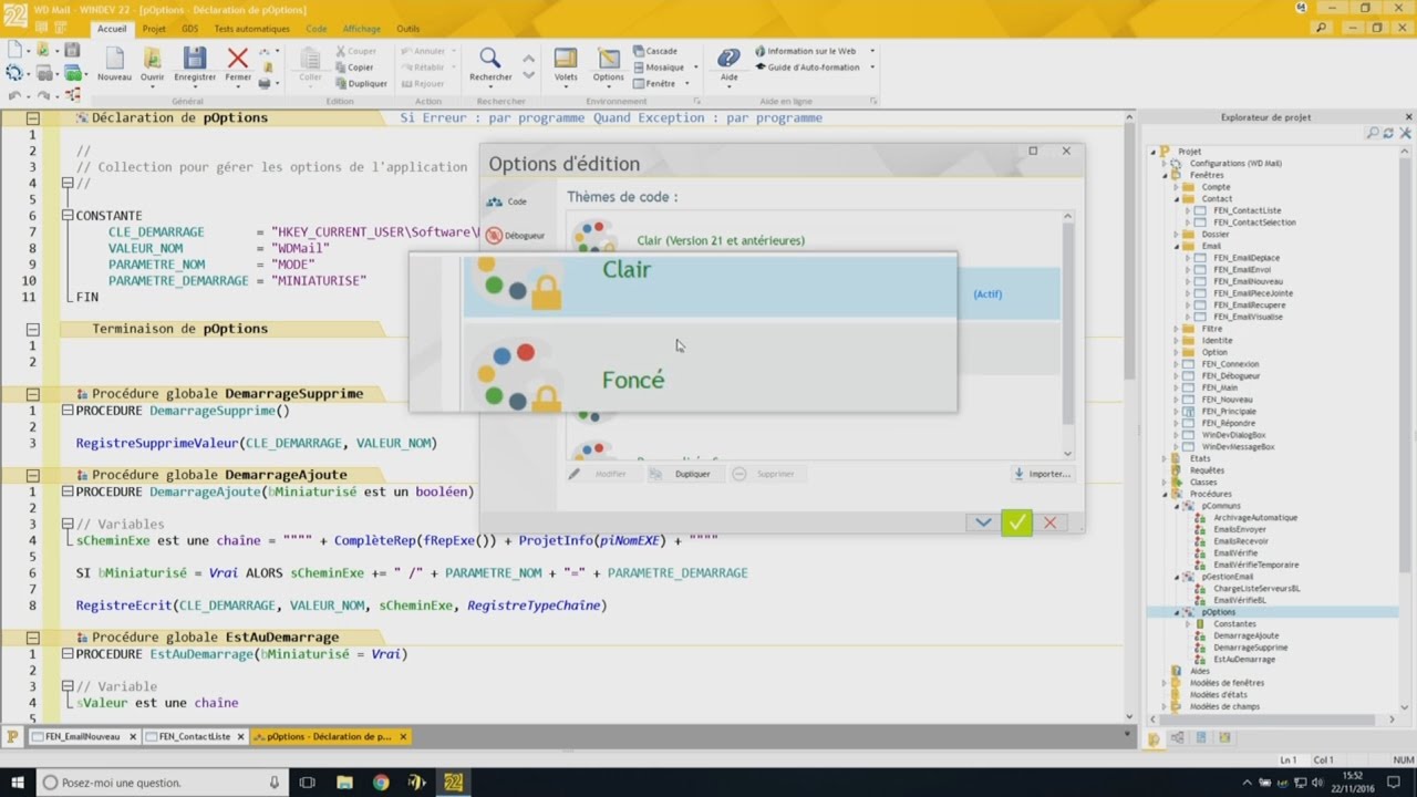 L'&eacute;diteur de code de WINDEV