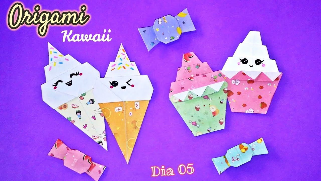 Origami Kawaii - Como fazer coisas fofas de papel (DIA 05) Dobradura Fácil