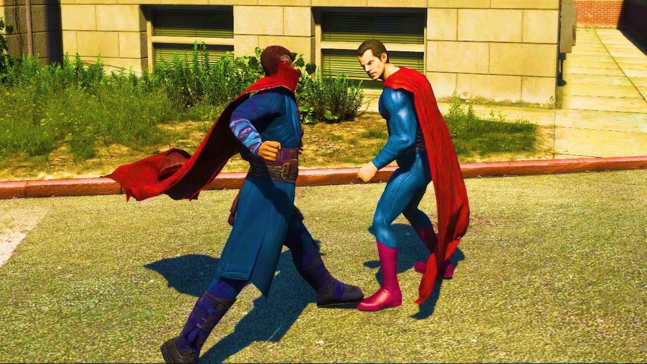 GTA 5 Ultimate Graphics Mod Doctor Strange VS Superman Fight