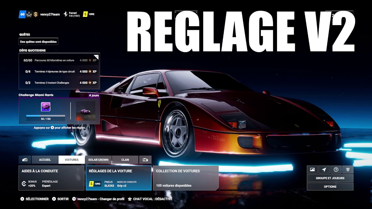 TDUSC REGLAGE V2 FERRARI F40 PRO SETTINGS Test Drive Unlimited Solar Crown