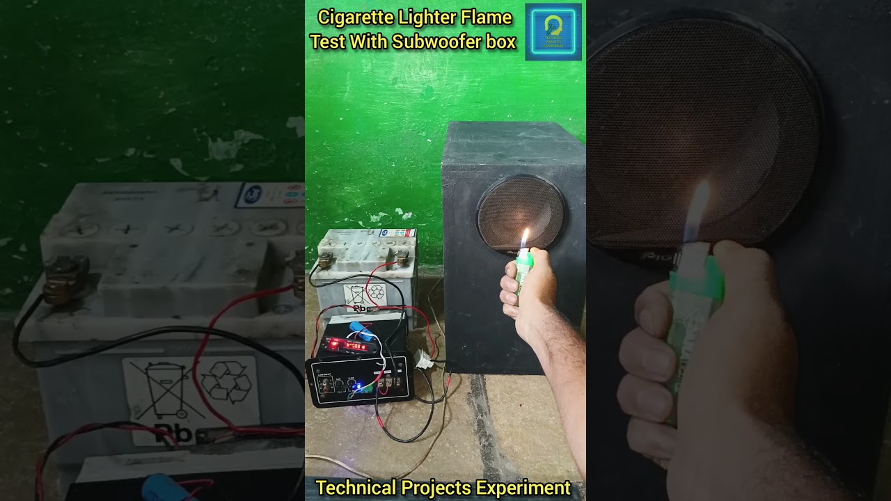 Cigarette Lighter Flame Test With Subwoofer box| Bass Tube Amplifier | Subwoofer Amplifier