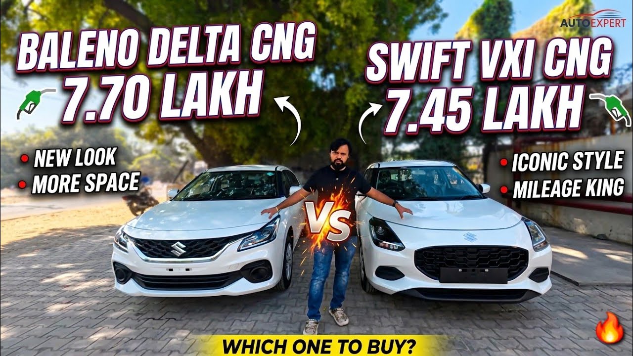 2026-Maruti Swift VXi CNG vs Baleno Delta CNG Full Comparison | Price, Mileage, Features