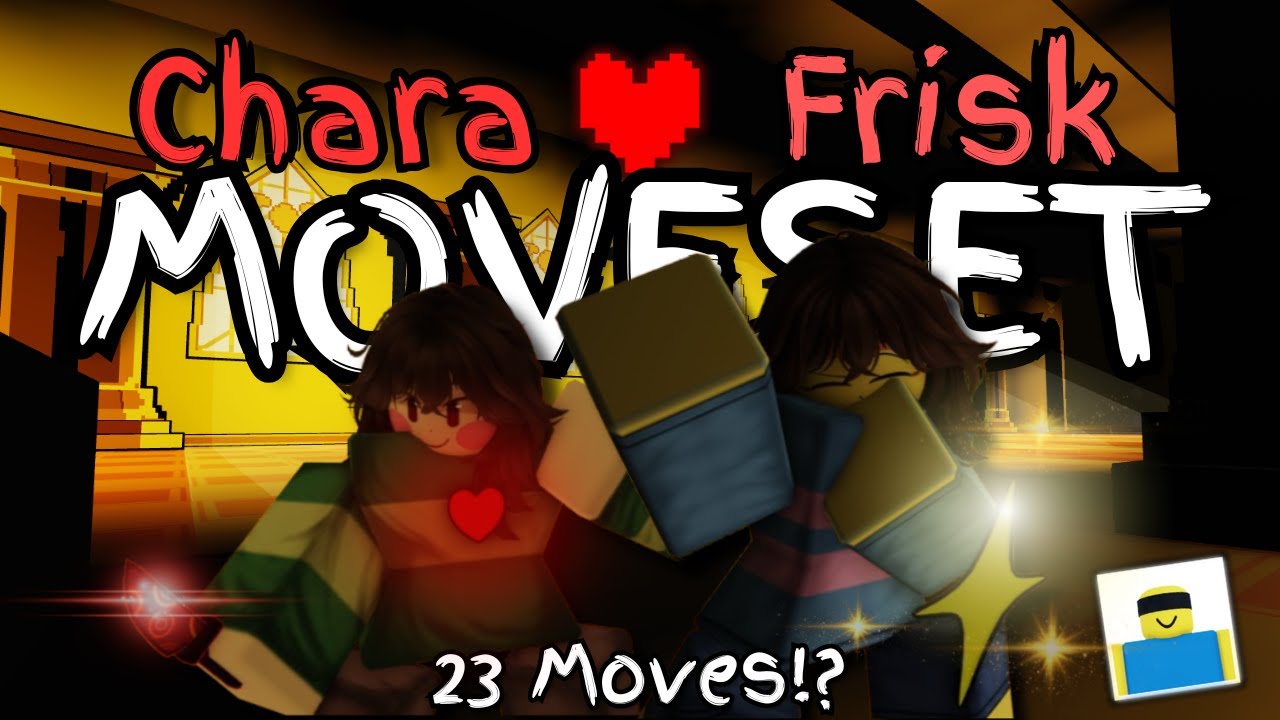 Chara & Frisk Moveset | 23 Moves | JJS Skill Builder (ft. @REALgeotwo )