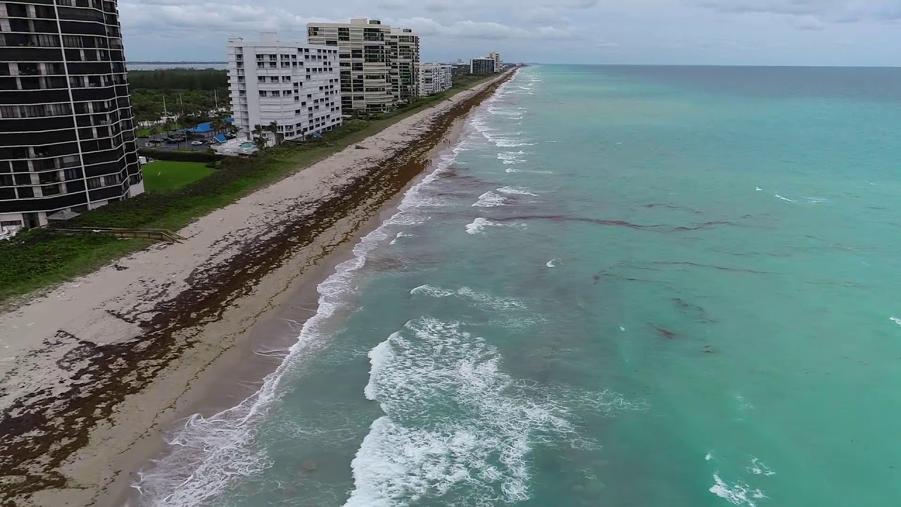 Hutchinson Island, FL - beach and condos - aerial drone footage