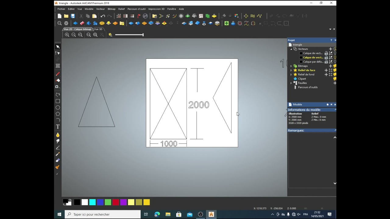 ARTCAM TUTORIAL كيف نحصل بطريق سلسة على قياسات جوانب اشكال هرمية