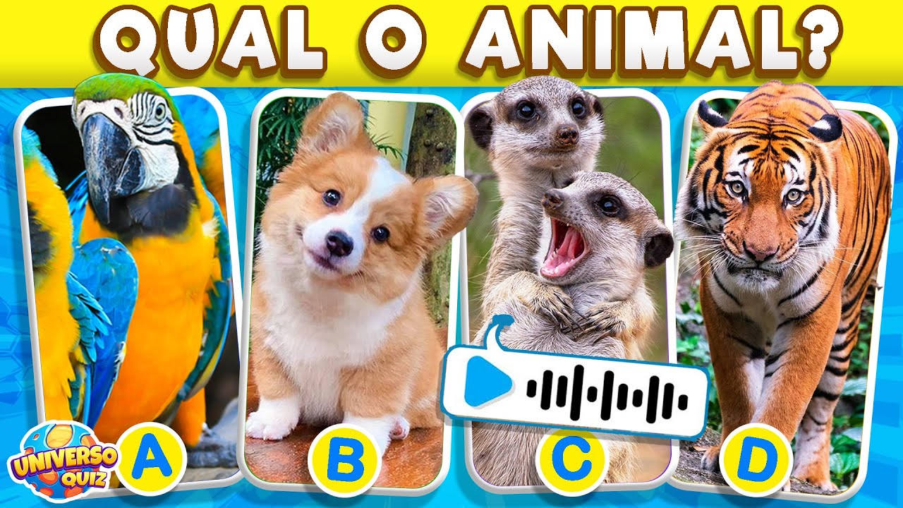 Adivinhe 35 ANIMAIS pelo SOM 🐶 Adivinhe os Sons dos Bichos 😺 Qual o Animal?