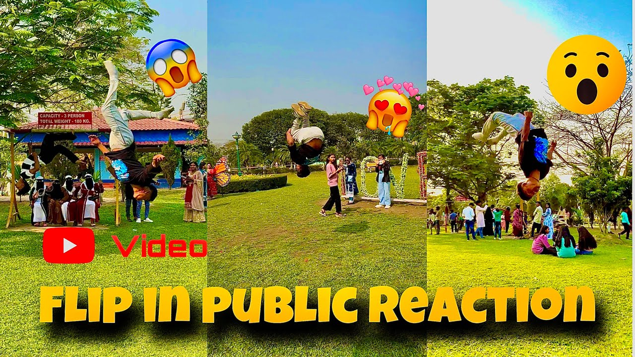 Flip in public reaction 😍2025 flip video 🔥