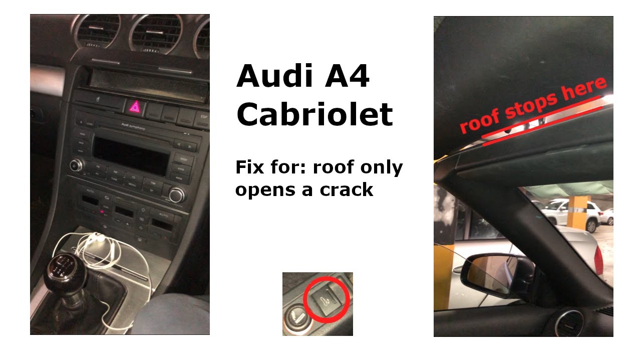 Audi A4 Cabriolet - fix for roof not opening