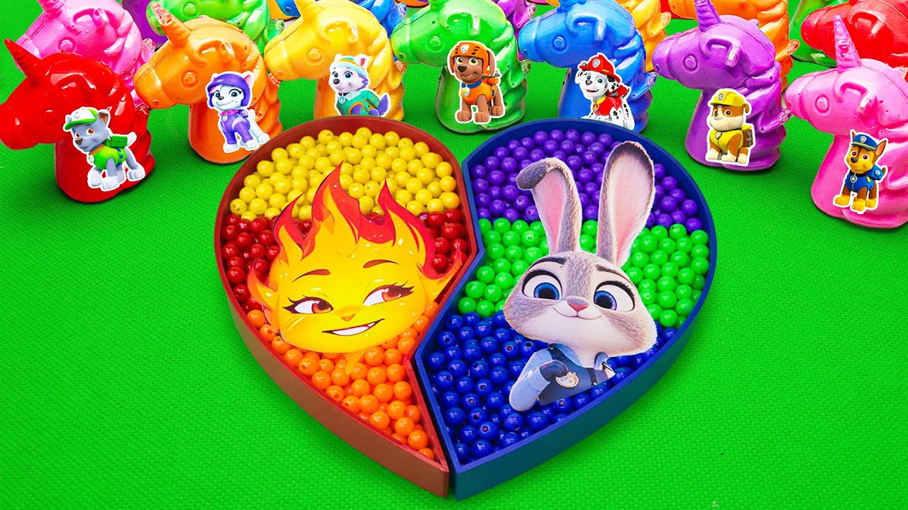 Satisfying ASMR Video 🌈 How To Make Heart Beads Bathtub by Mixing SLIME in Unicorn CLAY Coloring