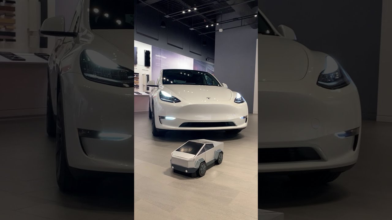 Kid Cybertruck meets Model 3