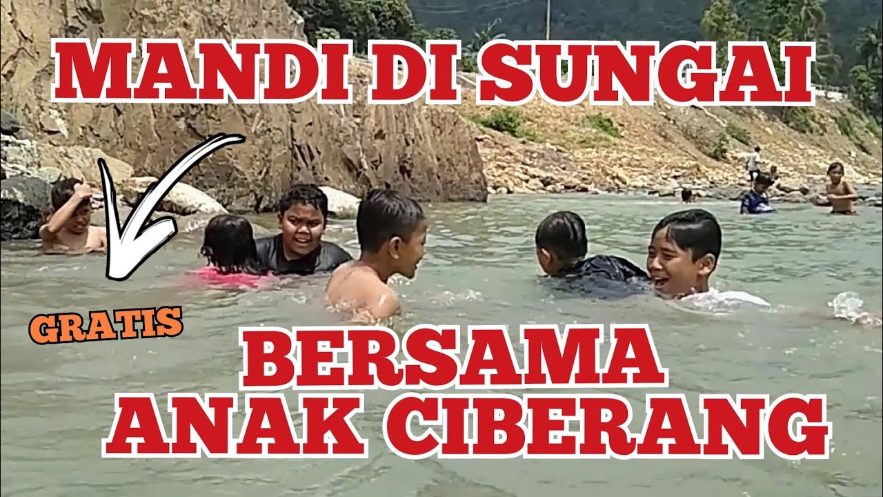 MANDI DI SUNGAI BERSAMA ANAK CIBERANG BANTEN || SUASANA ALAM PEDESAAN 