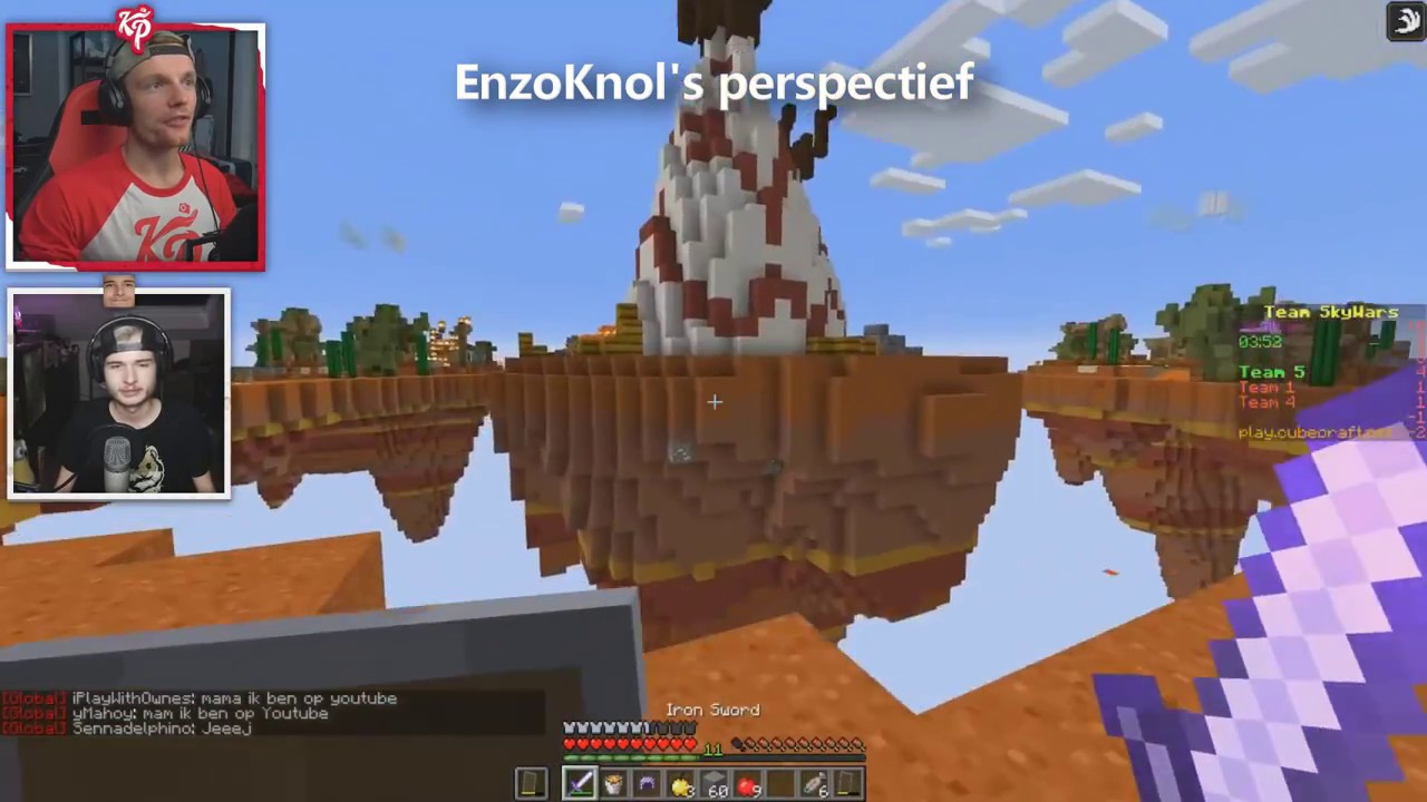 Vechten tegen EnzoKnol in Skywars (Geen clickbait)