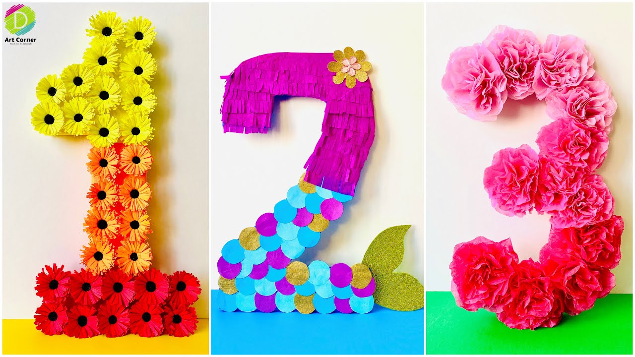 DIY 3D Floral Numbers for Birthday & Anniversary Decoration | 3D Floral Letters | Baby Shower decor