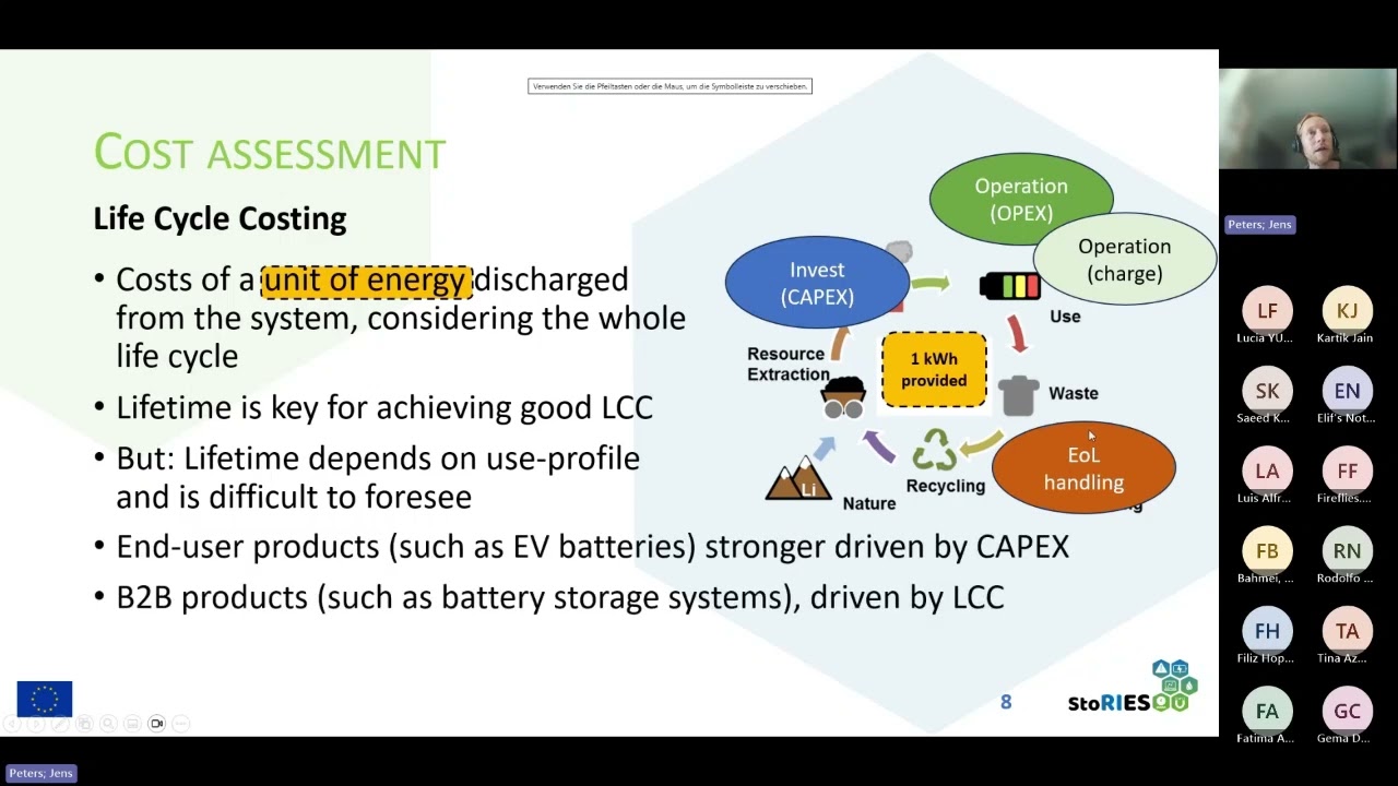 StoRIES Seminar: Sustainability of energy storage solutions