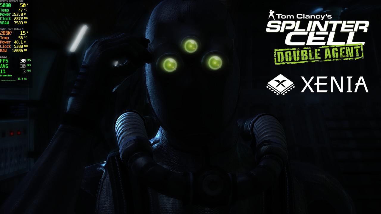 Splinter Cell: Double Agent 4K UHD Gameplay | Xenia Edge 7a45f66 Xbox 360 Emulator PC